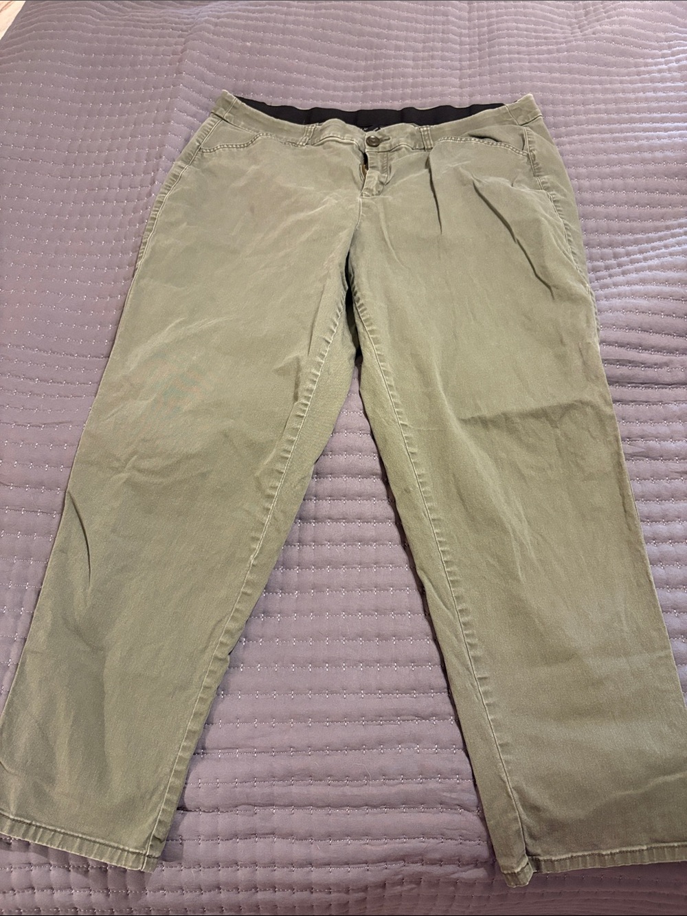 Lane Bryant Olive Green Chino Pants
